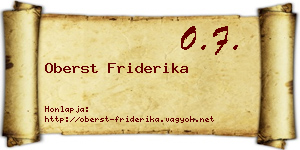 Oberst Friderika névjegykártya